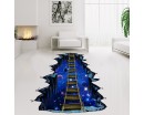 3D Large Cosmic Space Floor or Wall Sticker Galaxy Star Bridge